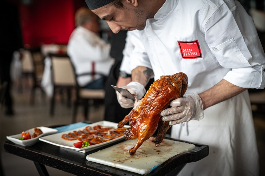 Min Jiang signature wood-fired Beijing Duck