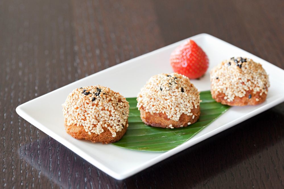 Min Jiang Dim Sum Chilli Prawn Toast Sesame Seeds