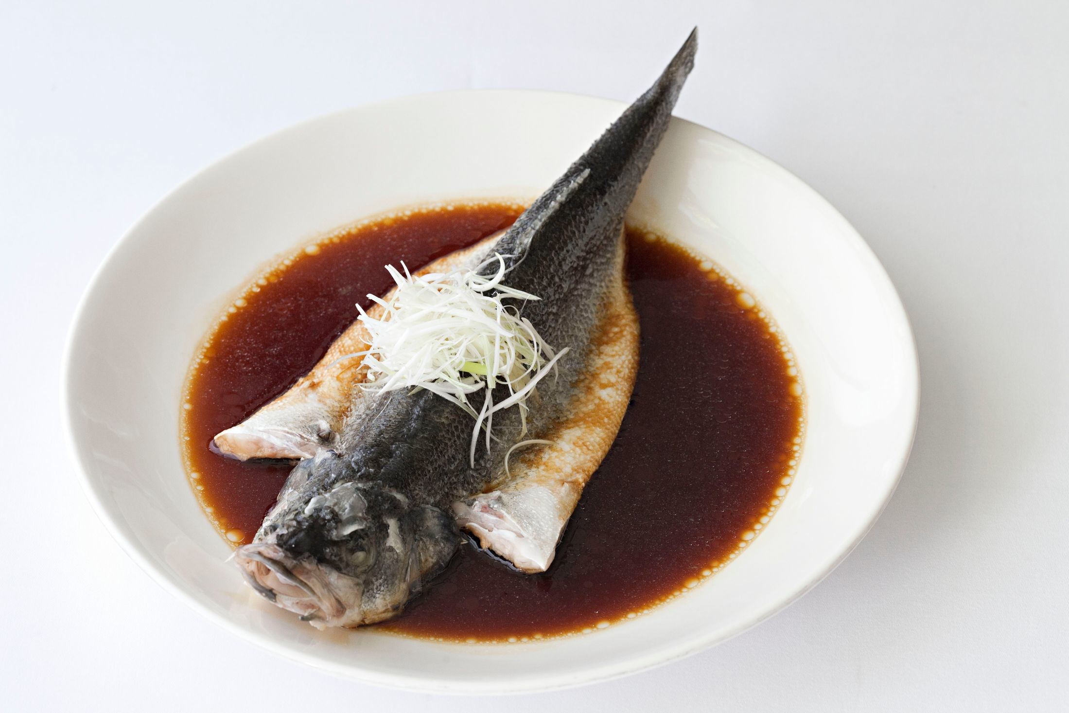 Steamed Sea Bass Fillet with ginger, spring onion and coriander